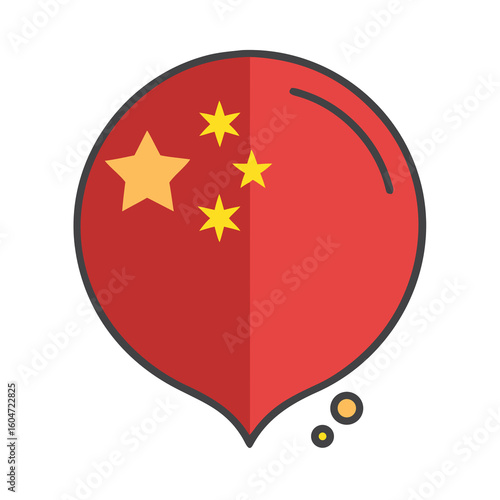 Free Download china flag icon on internet button - GFXLoad