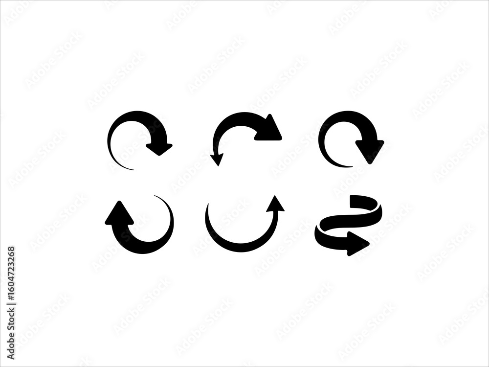 Curve arrow set vector illustration Curve arrow set vector illustration