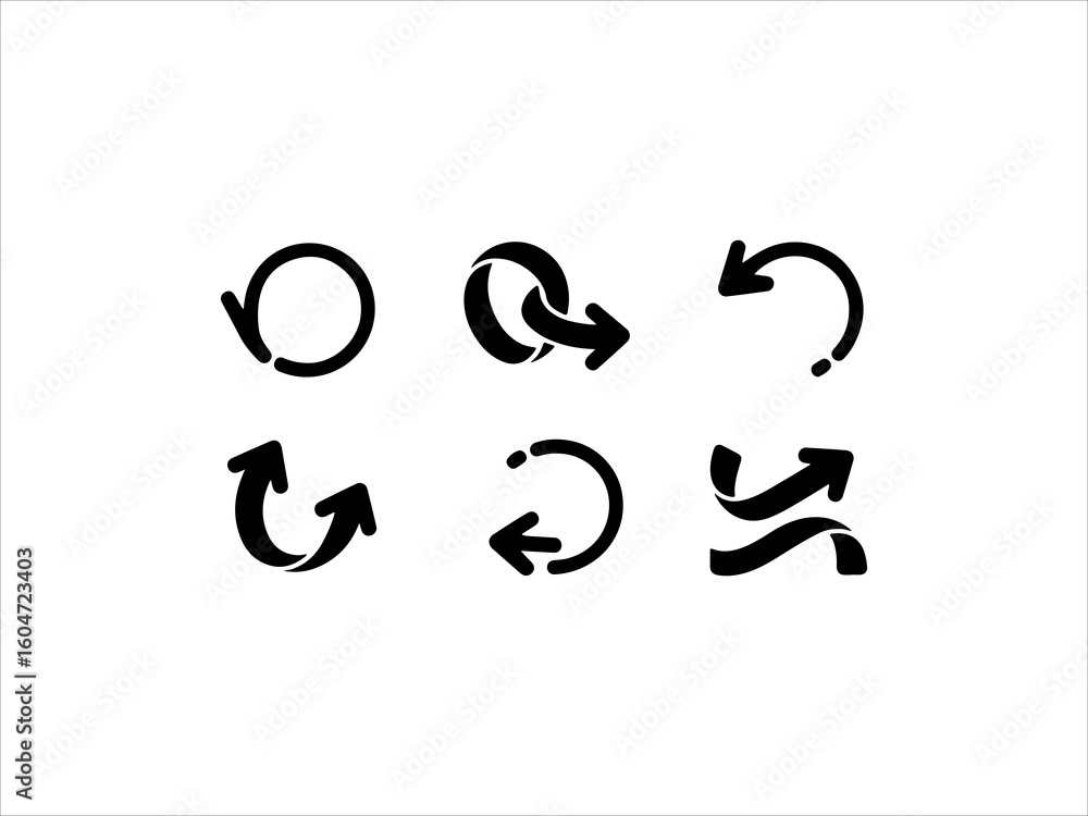Curve arrow set vector illustration Curve arrow set vector illustration