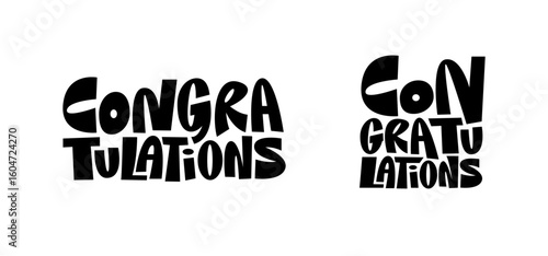 Congratulations banner lettering design Fun and joyful typographic message