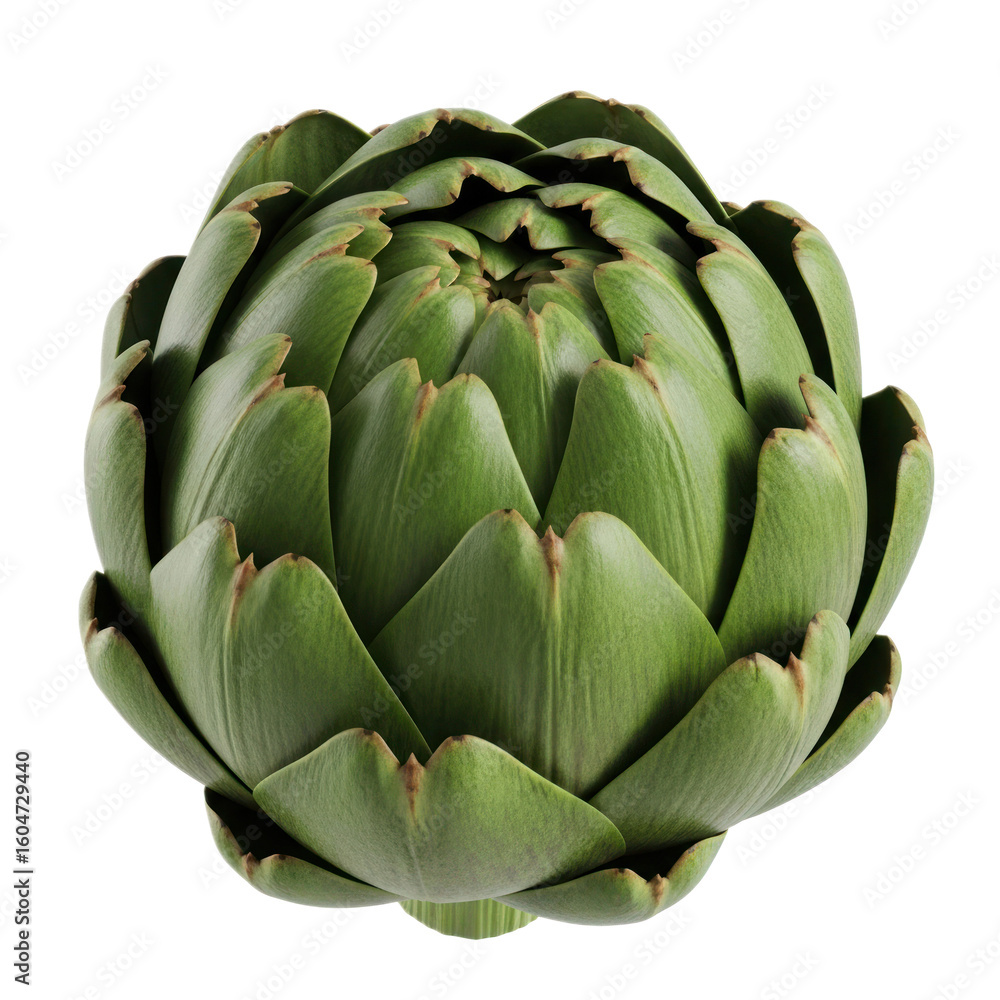 Fototapeta premium Close up of a Fresh Artichoke on transparent background