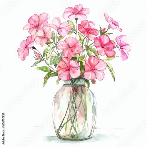 Fototapeta Naklejka Na Ścianę i Meble -  Delicate watercolor pink flowers