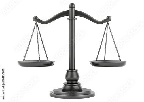 Scales of justice on white background isolated on a transparent background balance
