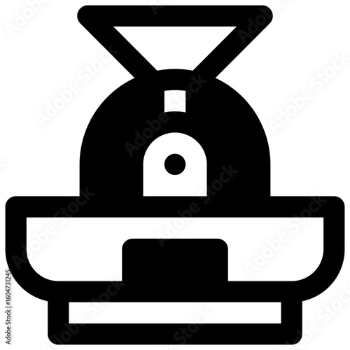 Coffee roaster. Outlined stroke vector icon with black-filled details.