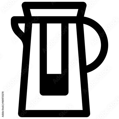 Cold brew maker. Outlined stroke vector icon with black-filled details.