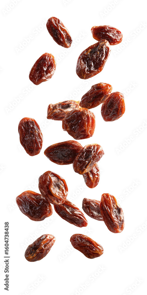 Dried fruit, raisins, falling Dried fruit, raisins, falling