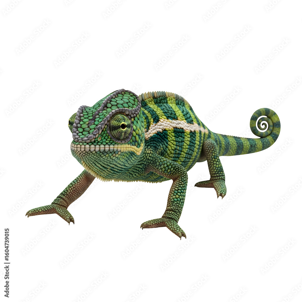 Obraz premium Colorful Chameleon in Profile View.