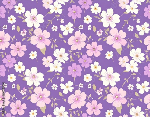 Wallpaper Mural Delicate floral pattern on a purple background (2) Torontodigital.ca