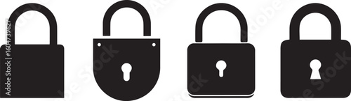 Padlock Icons Set Vector, Security Lock Symbols Collection.