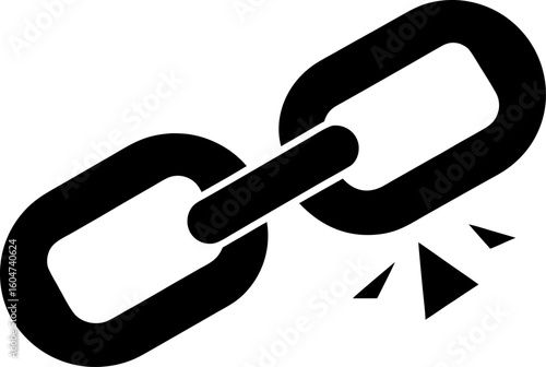 Rusted Chain with Broken Link Vector Silhouette