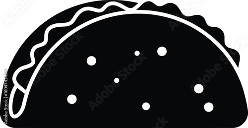 Takeout Tacos in Black Silhouette