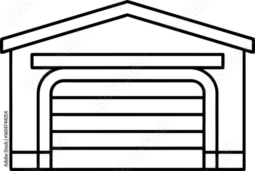 Residential Garage Door Outline Graphic