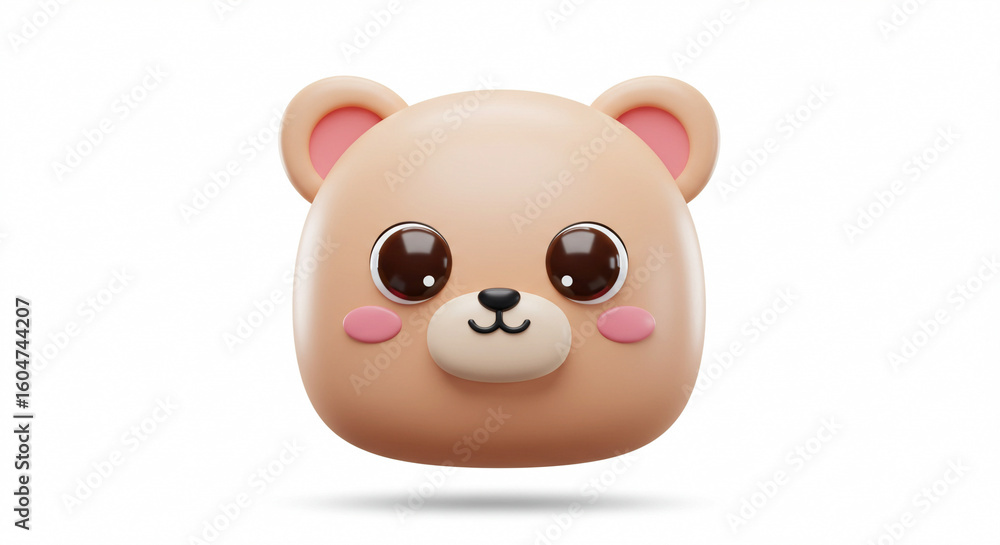 Naklejka premium Cute Bear Face Icon