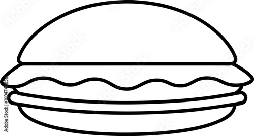 Ground Beef Patty Icon Line Art Vector Illustration