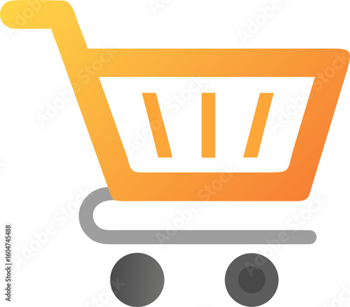 shopping cart vector icon on white or transparent background. supermarket icons. Editable and Printable sticker.