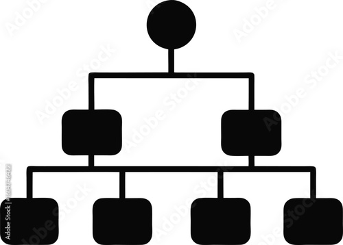 Hierarchy Tree Diagram Icon Silhouette Vector