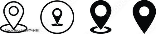 Location Pin Icon Set for Maps and GPS.