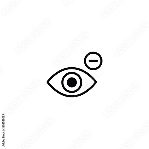 Eye icon with minus symbol for nearsightedness or myopia