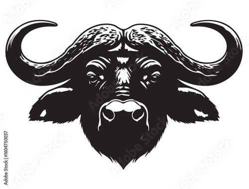 AFRICAN BUFFALO HEAD SILHOUETTE