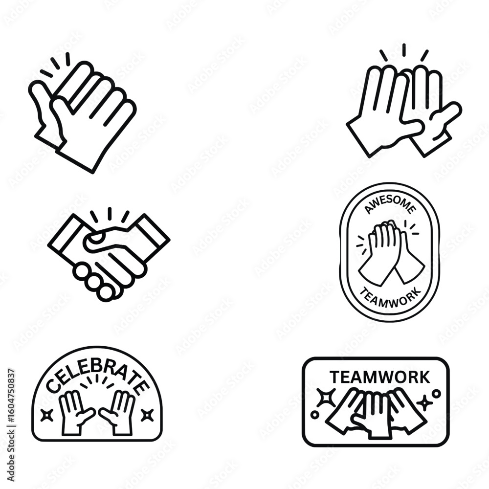 Obraz premium handshake, high five, teamwork, celebration, applause, corporate teamwork culture.