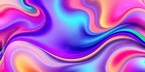 Abstract vibrant wavy gradient patterns, colorful swirls and flowing shapes for digital backgrounds, mobile, wallpaper