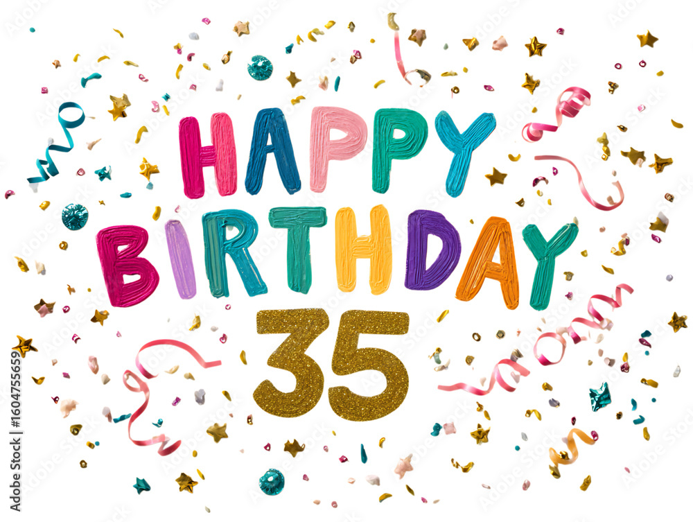 Happy 35th Birthday! Colorful celebration Happy 35th Birthday! Colorful celebration