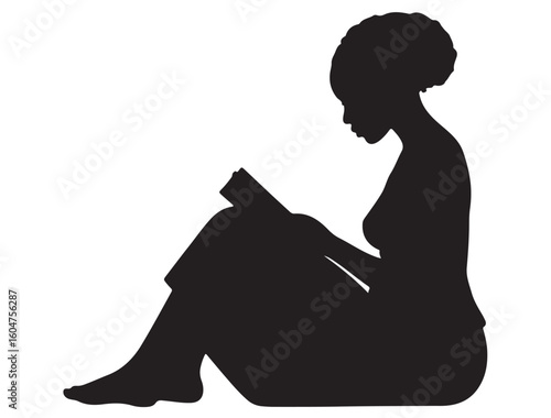 Wallpaper Mural AFRICAN WOMAN READING SILHOUETTE Torontodigital.ca
