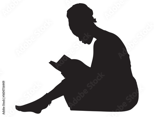 AFRICAN WOMAN READING SILHOUETTE
