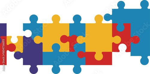 Abstract Puzzle Pieces Connectivity Vector