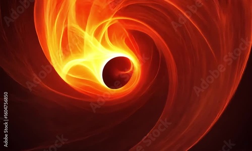 Abstract swirling fiery vortex
