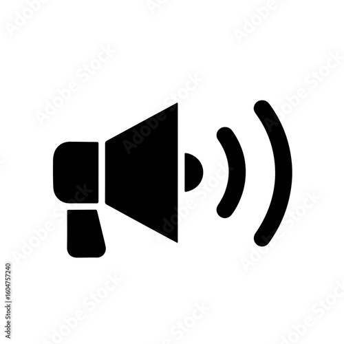 Silhouette of Megaphone: Loudspeaker Vector Icon for Alerts and Messaging