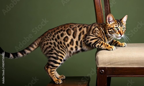 Bengal Cat on a Chair