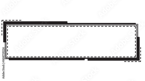 Modern black frame with dash line, element for social media design, vector illustration