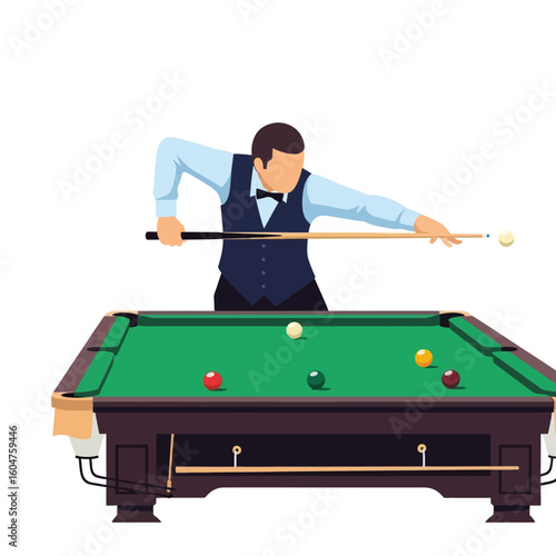 man playing pool
