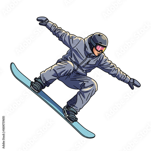 snowboarder jumping high