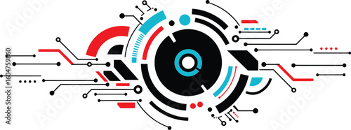 Futuristic Technology Symbols Vector Design