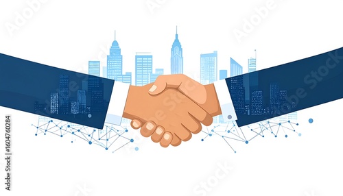 Business deal, partnership, urban background
