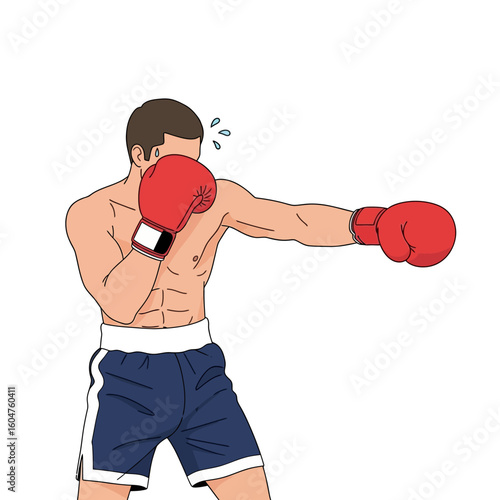 boxer with boxing gloves