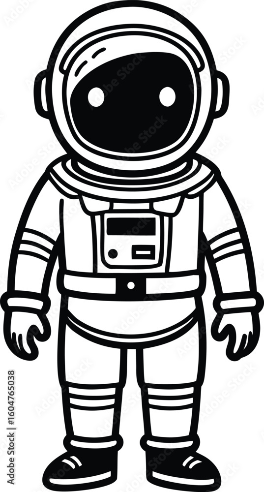 Fototapeta premium isolated-cartoon-astronaut-standing-in-white-space (2).eps