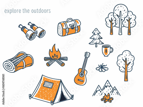 vector set of camping icons