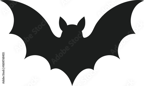 Minimalist Bat Silhouette Vector for Halloween, Spooky Night, Party, Decoration Design