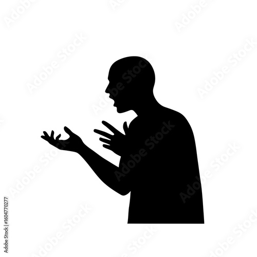 Person Reading Poetry Aloud - Expressive Performance Icon