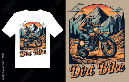 vintage retro dirt bike t shirt design