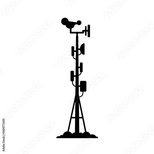 Weather Station Tower with Instruments - Meteorology Icon