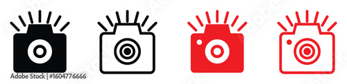 camera icon set. camera photo icon symbol, snapshot sign . line outline icons, flat style. Vector illustration.