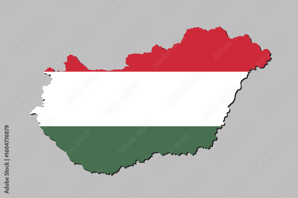 Vector map of Hungary made from flag, Europe Vector map of Hungary made from flag, Europe