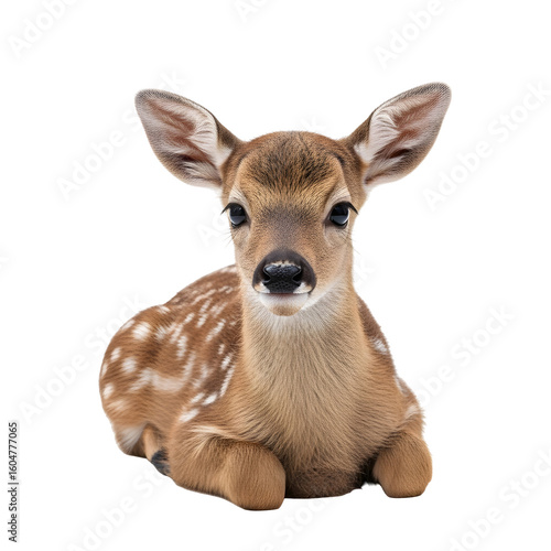 Adorable Baby Deer Lying Down Facing Forward.