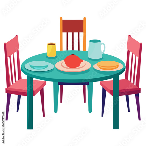 colorful dining table