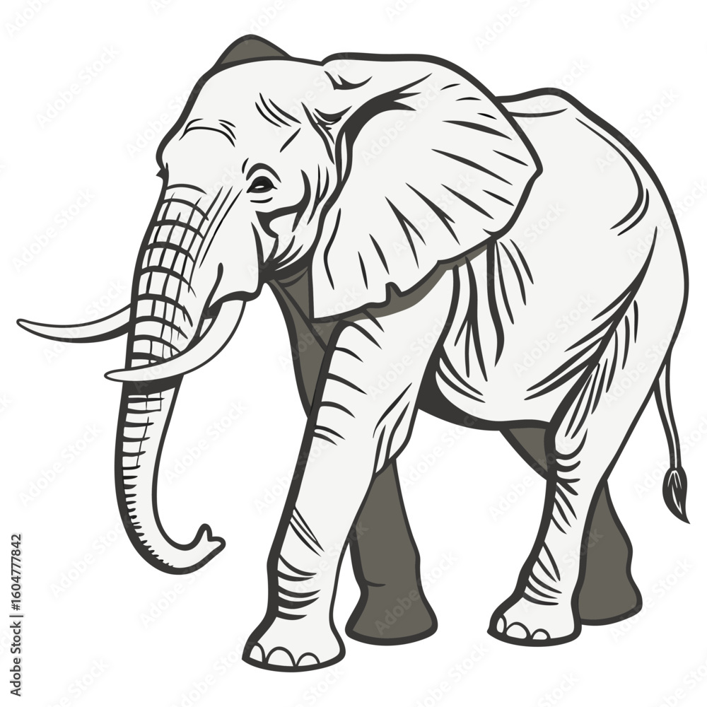 Fototapeta premium elephant logo vector art with white background.