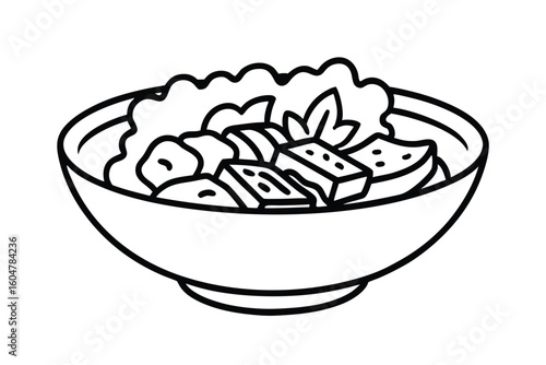 Salad Bowl With Grilled Tofu Soba Noodles